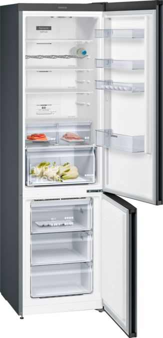 iQ300 Free-standing fridge-freezer with freezer at bottom 203 x 60 cm Black stainless steel KG39NXB35G KG39NXB35G-2