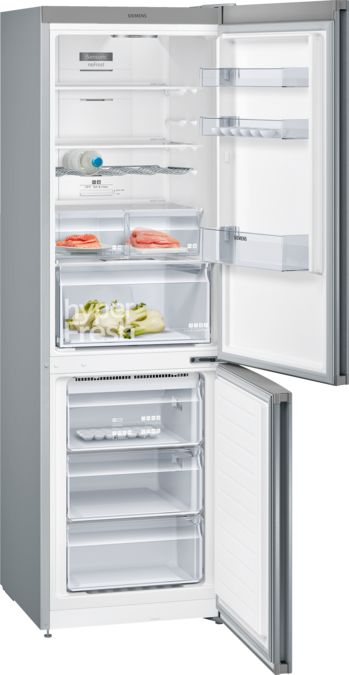 iQ300 Réfrigérateur combiné pose-libre 186 x 60 cm Inox anti trace de doigts KG36NXI35 KG36NXI35-3