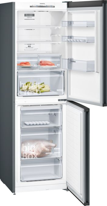 iQ300 Free-standing fridge-freezer with freezer at bottom 186 x 60 cm Black stainless steel KG34NVX3AG KG34NVX3AG-3