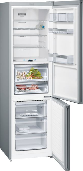 iQ700 Free-standing fridge-freezer with freezer at bottom, glass door 203 x 60 cm Black KG39FSB45 KG39FSB45-3