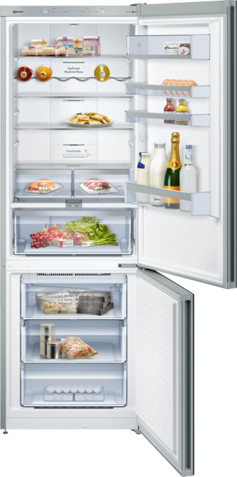 N 70 Brīvstāvošs ledusskapis – saldētava ar saldētavu apakšā, stikla durvis 203 x 70 cm melns KG7493B40 KG7493B40-2