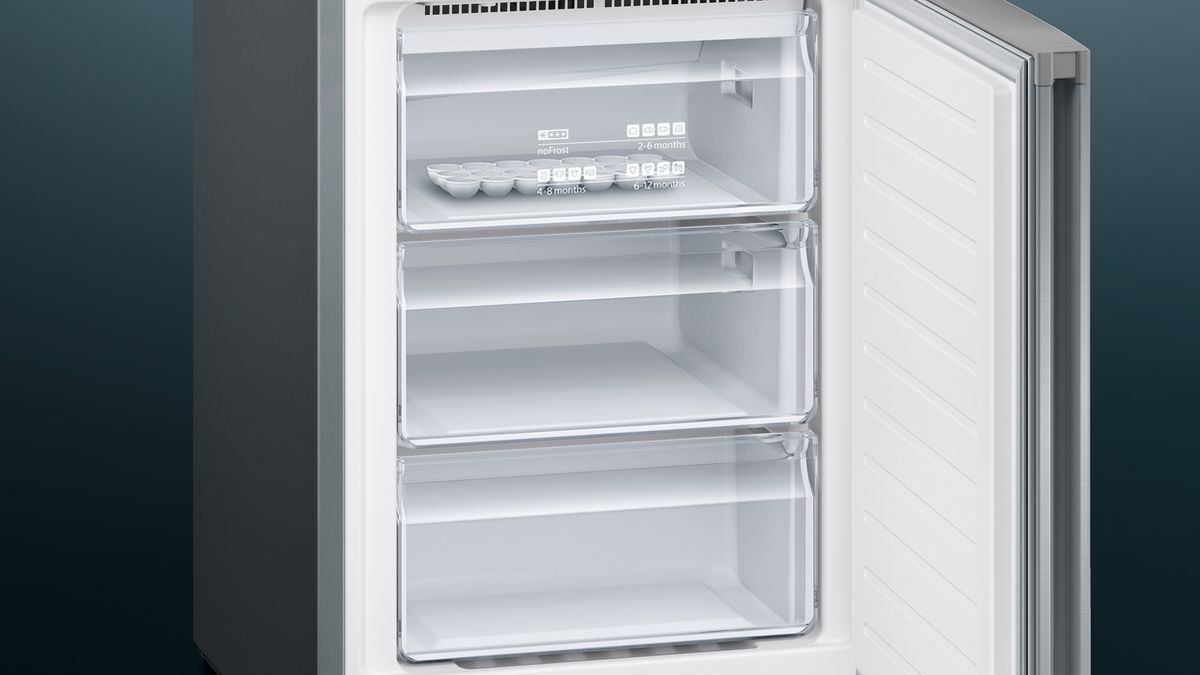 iQ300 free-standing fridge-freezer with freezer at bottom 186 x 60 cm Inox-easyclean KG36NVI36K KG36NVI36K-7