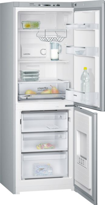 iQ300 free-standing fridge-freezer with freezer at bottom Inox-look KG33NV44K KG33NV44K-1
