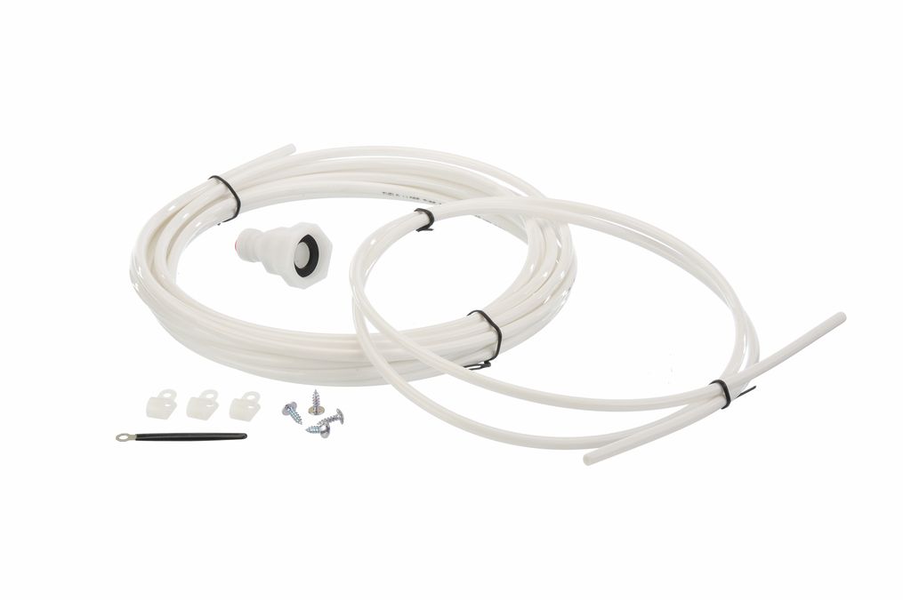 Conexión tubo-entrada Kit conexión agua 5m: incluye tubo, conexión, 4 tornillos 3 bridas y 1 pletina negra. Antirretorno=638218. 00604203 00604203-1