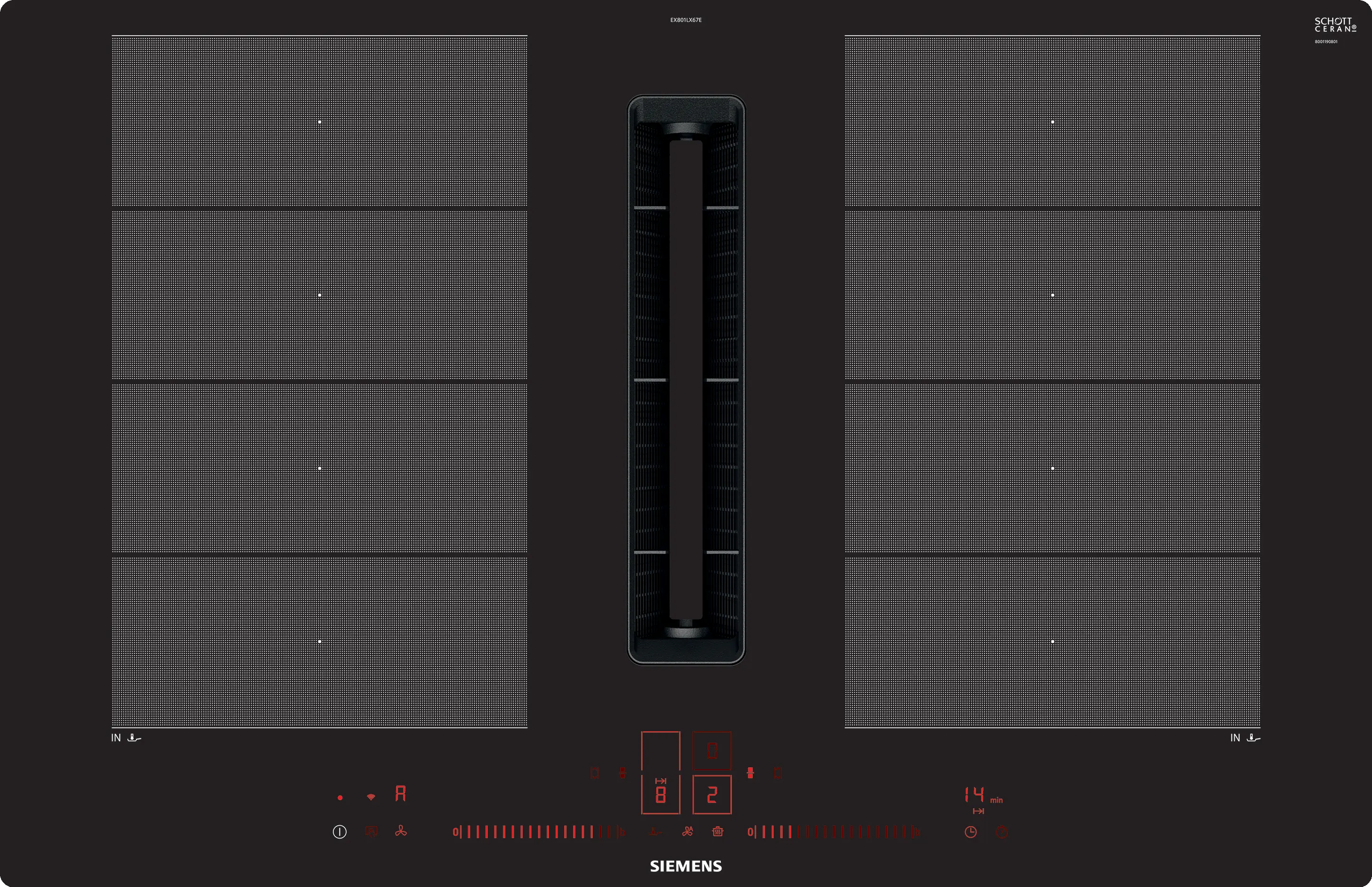 EX801LX67E Induktions Kochfeld mit integriertem Dunstabzug