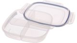 Frischhaltedose LocknLock Quadratische Classic To-Go Snackbox 1,35 L mit Deckel + 4er Einteilung 17008178 17008178-3