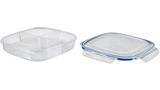 Frischhaltedose LocknLock Quadratische Classic To-Go Snackbox 1,35 L mit Deckel + 4er Einteilung 17008178 17008178-2