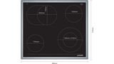 Electric hob 60 cm control panel on the cooker, surface mount with frame JE36FH54 JE36FH54-4