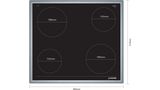 Electric hob 60 cm control panel on the cooker, surface mount with frame JE36DH54 JE36DH54-4