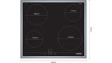 Electric hob 60 cm surface mount with frame JR36DT54 JR36DT54-5