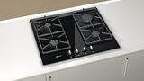 Gas hob on ceramic glass Black ceramic glass with stainless steel trim T66S66N0 T66S66N0-2