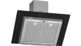 Extra wide chimney hood Stainless steel with black glass canopy D39GL64S0B D39GL64S0B-1