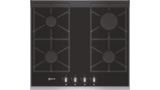 Gas hob on ceramic glass Black ceramic glass with stainless steel trim T66S66N0 T66S66N0-1