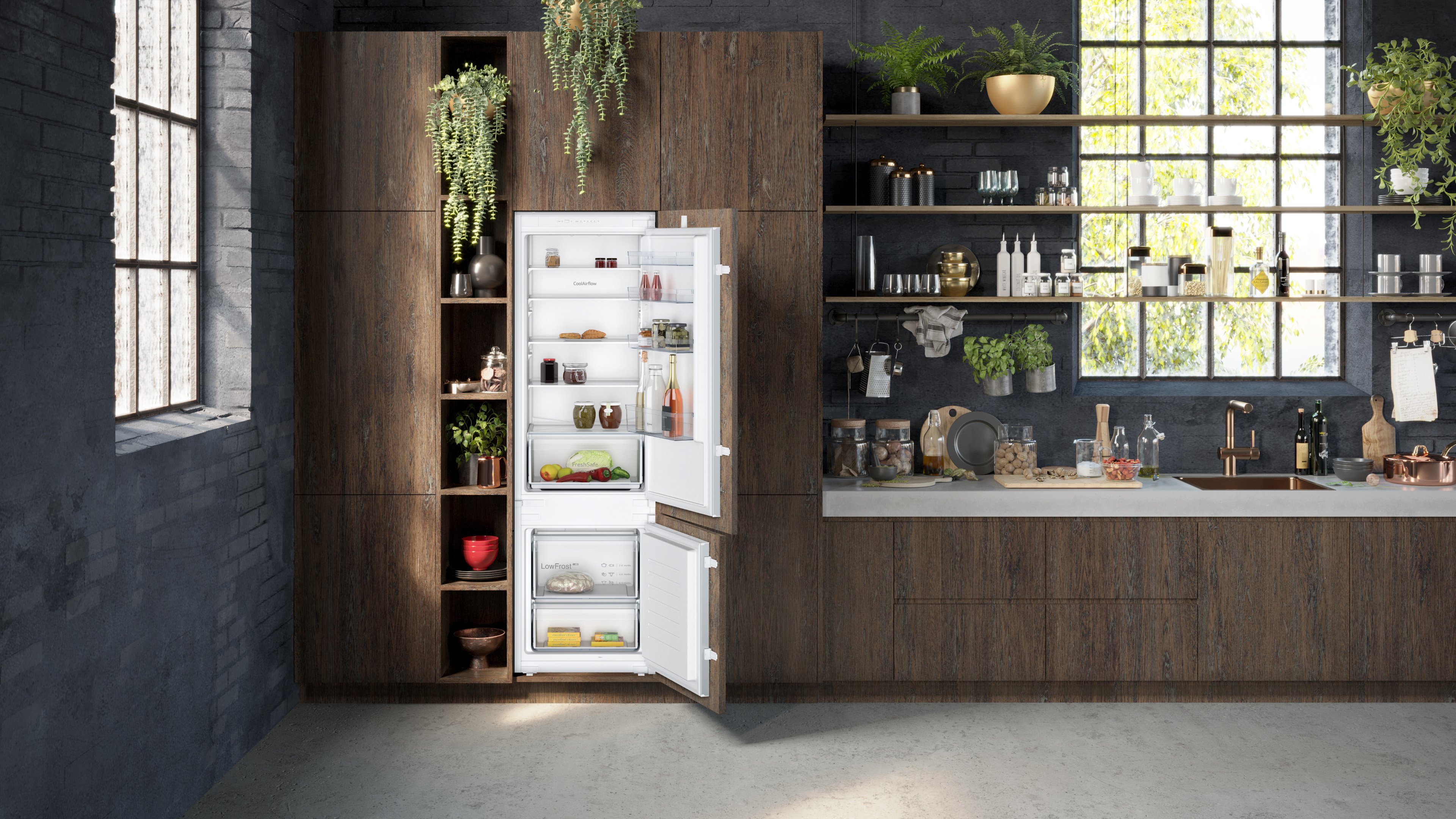 KI5871SE0G Built-in fridge-freezer with freezer at bottom | Neff