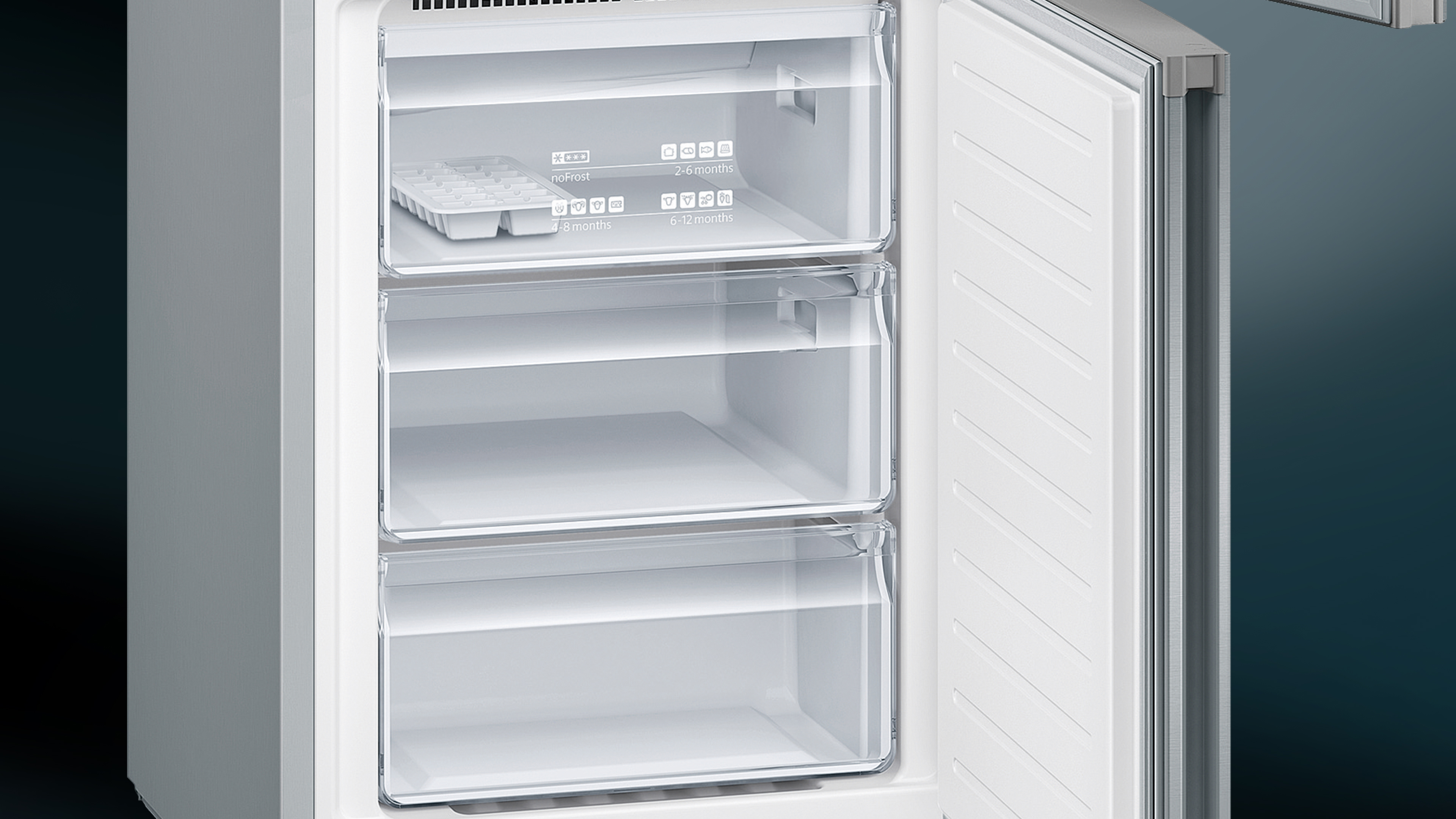 KG36NVI37K free-standing fridge-freezer with freezer at bottom