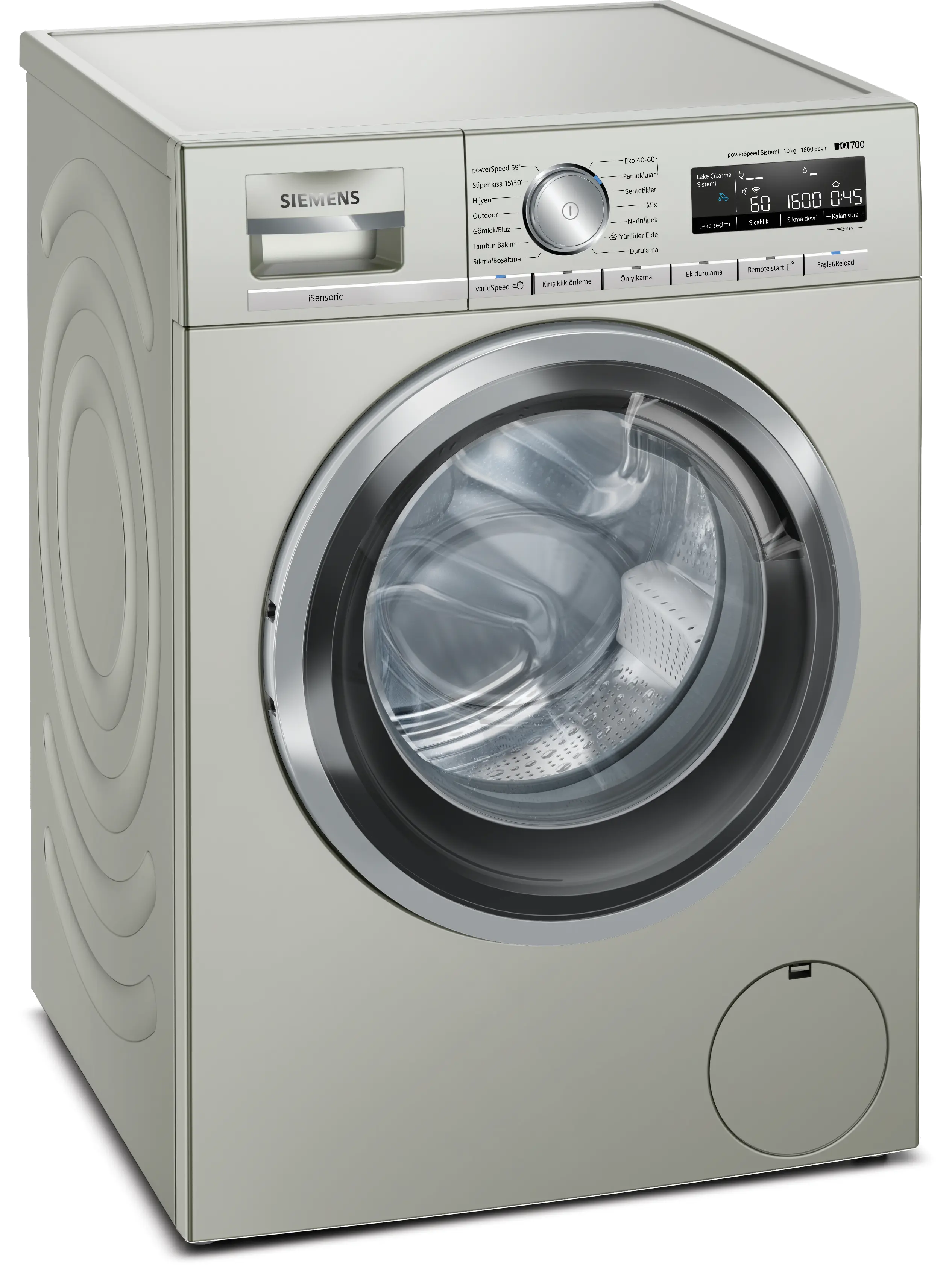 Siemens WM16XMHXTR iQ700 Çamaşır Makinesi 10 kg 1600 dev./dak., Gümüş