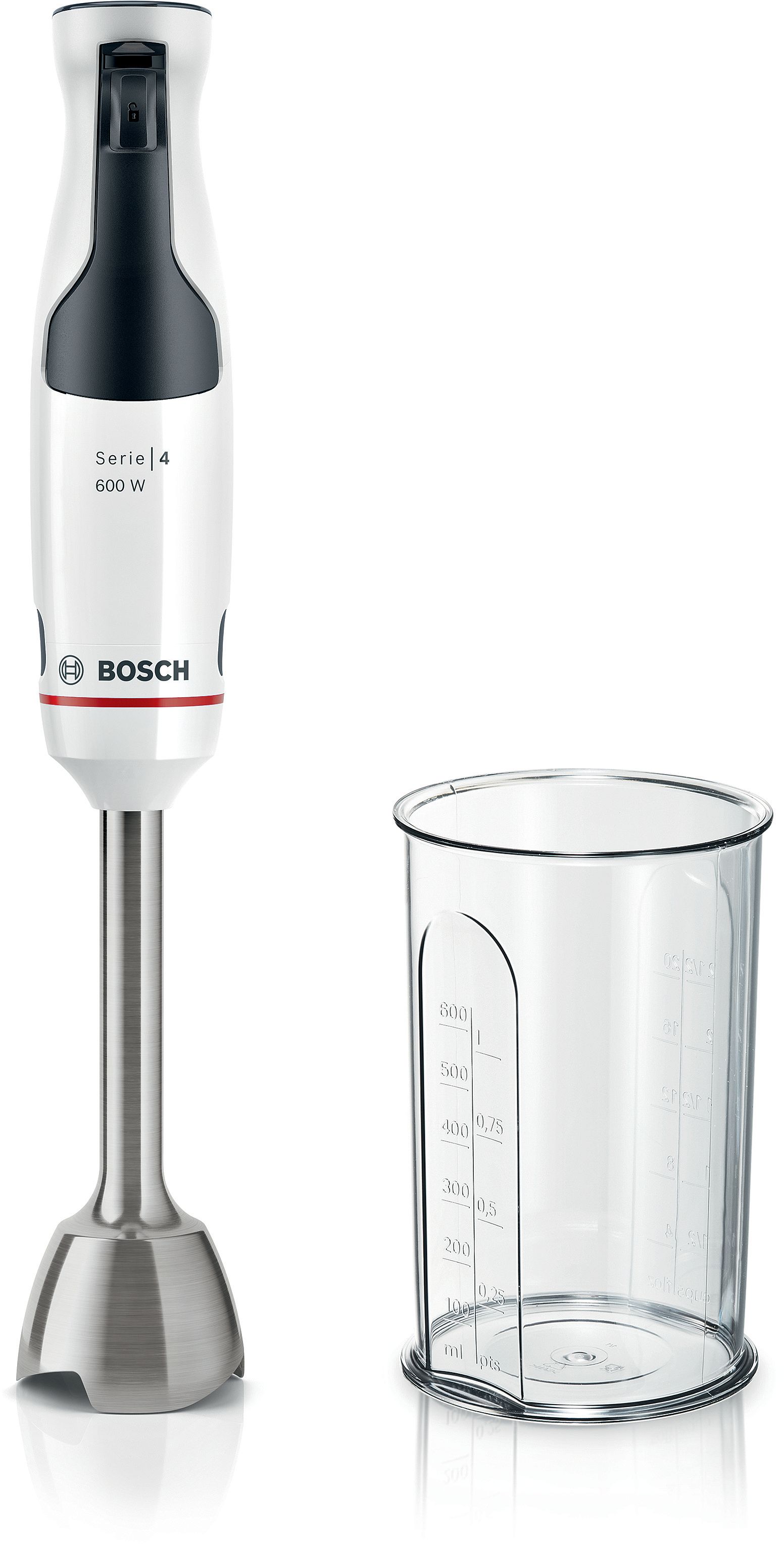 Bosch Serie 4 Batidora de mano ErgoMaster 600 W Blanco, MSM4W210