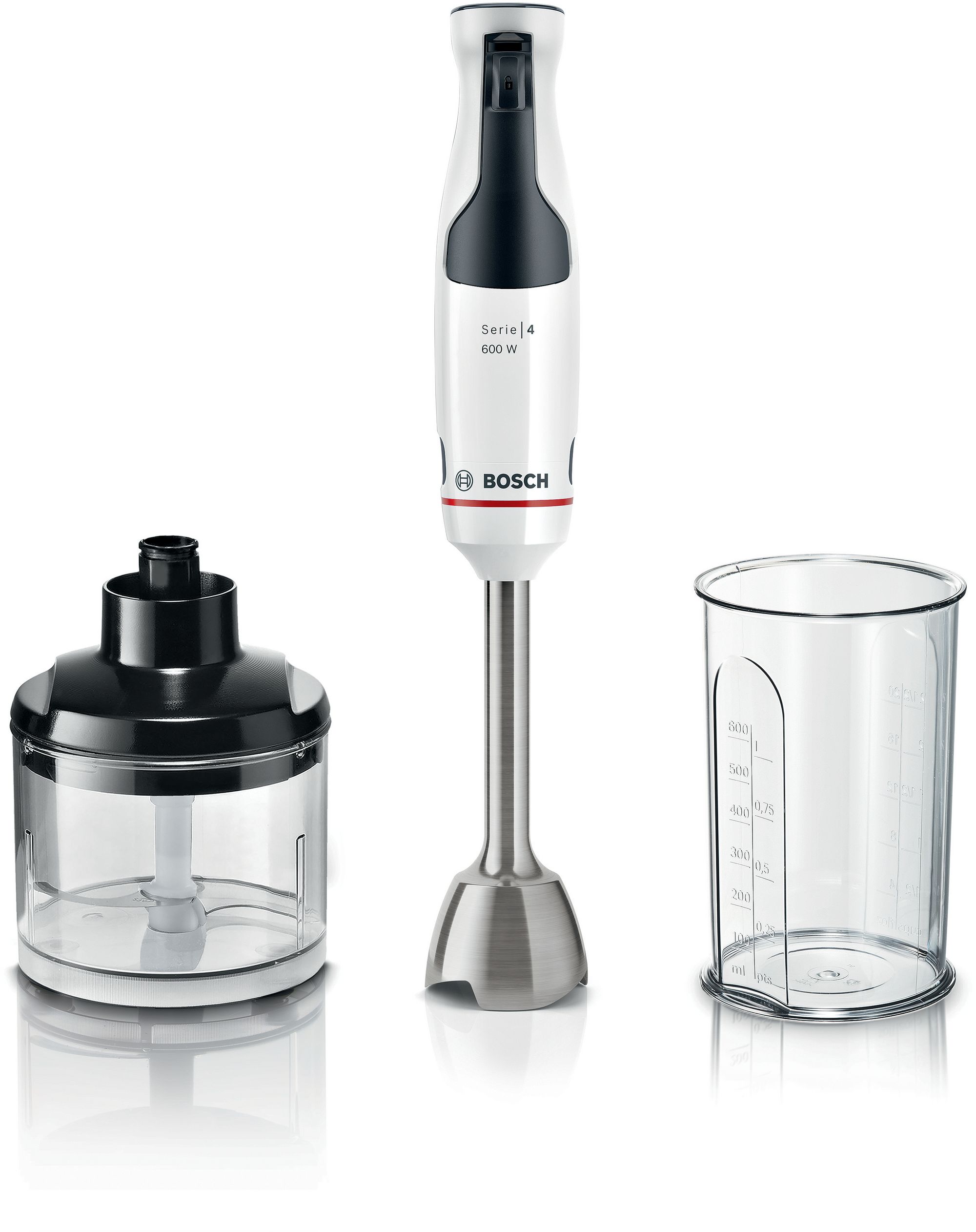 Bosch Serie 4 Batidora de mano ErgoMaster 600 W Blanco, MSM4W220