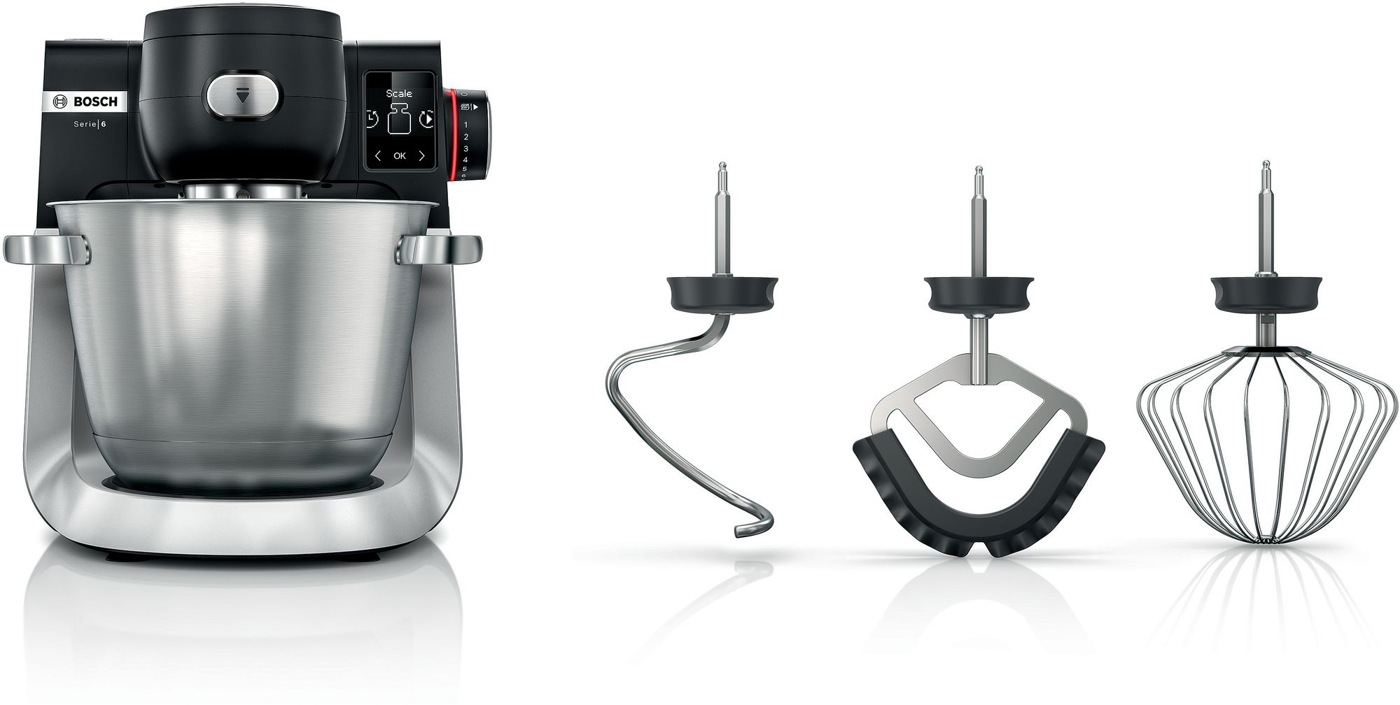 Bosch Serie 6 Robot de cocina con báscula 1600 W Negro, Acero inoxidable MUMS6ZS00