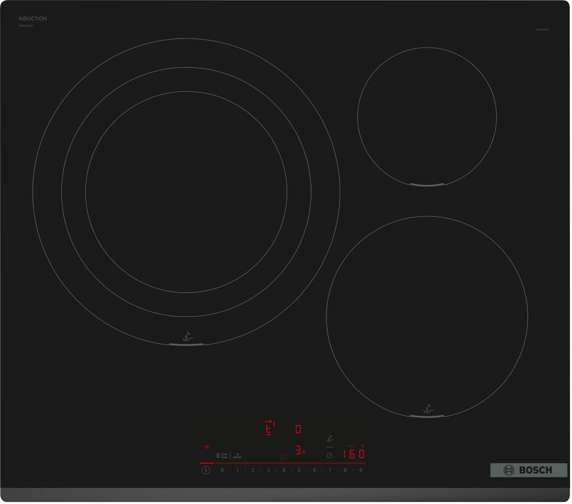 Bosch Serie 6 Placa de inducción 60 cm Negro, sin perfiles PID631HC1E