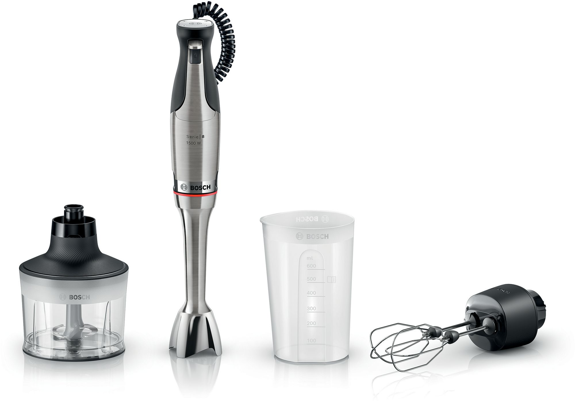 Bosch Serie 8 Batidora de mano ErgoMaster 1500 W Acero inoxidable MSM8M934