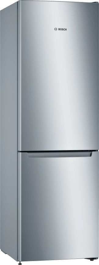 Bosch Serie 2 Frigorífico combinado de libre instalación 186 x 60 cm Acero mate antihuellas KGN36NLEA