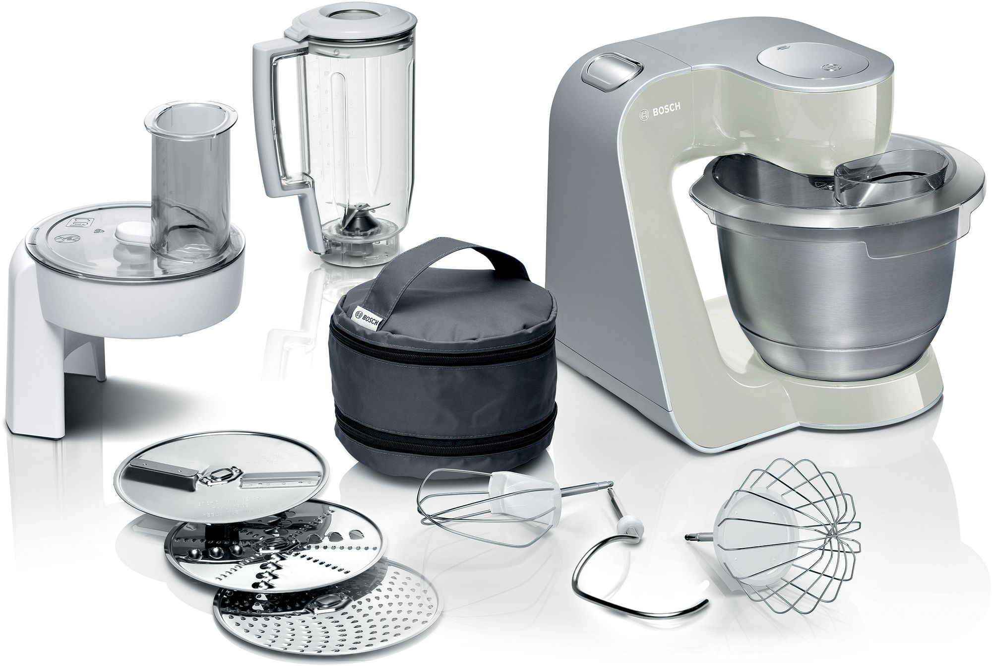 Bosch Serie 4 Robot de cocina MUM 5 1000 W Acero, Plateado MUM58L20