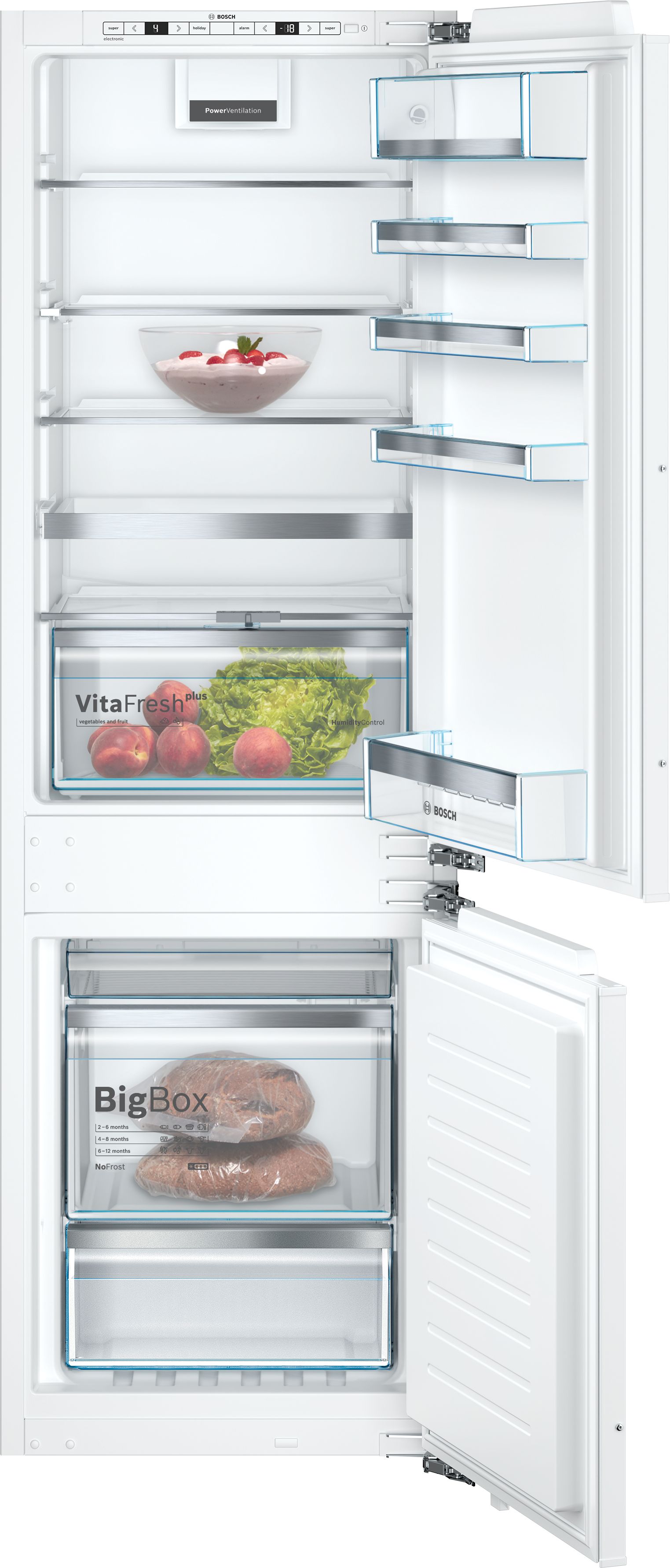 Bosch Serie 6 Frigorífico combi integrable 177.2 x 55.8 cm Puerta fija KIN86AFF0