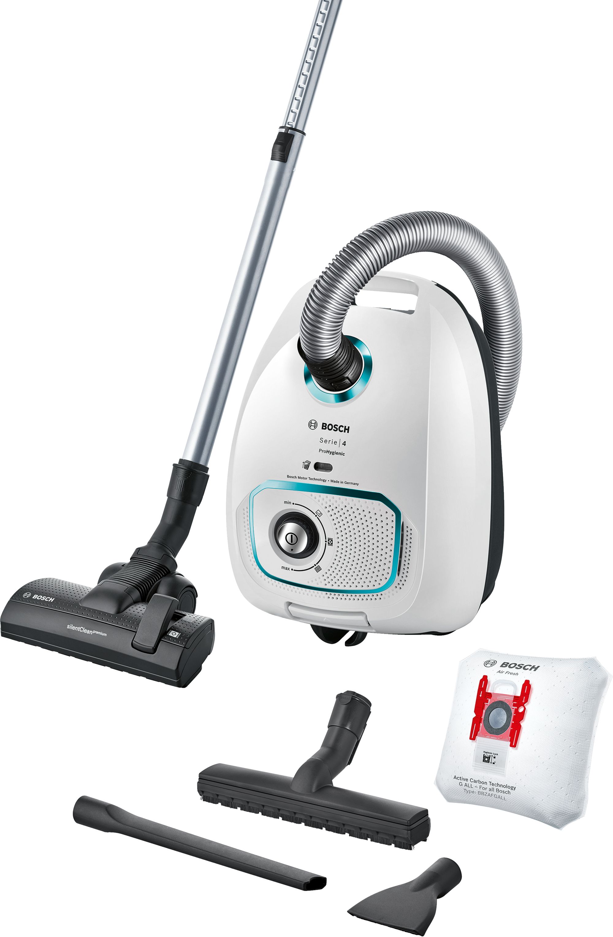 Bosch Serie 4 Aspirador con bolsa ProHygienic Blanco BGLS4HYG2