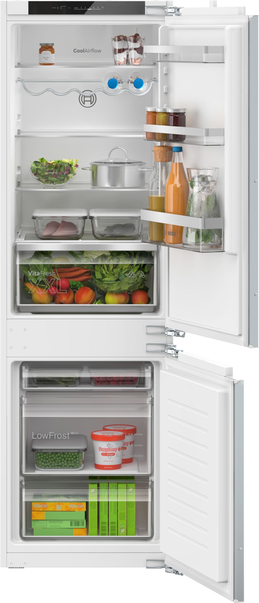 Bosch Integrerad kyl/frys 177.2 x 54.1 cm Platta gångjärn KIV86VFE1 Serie 4