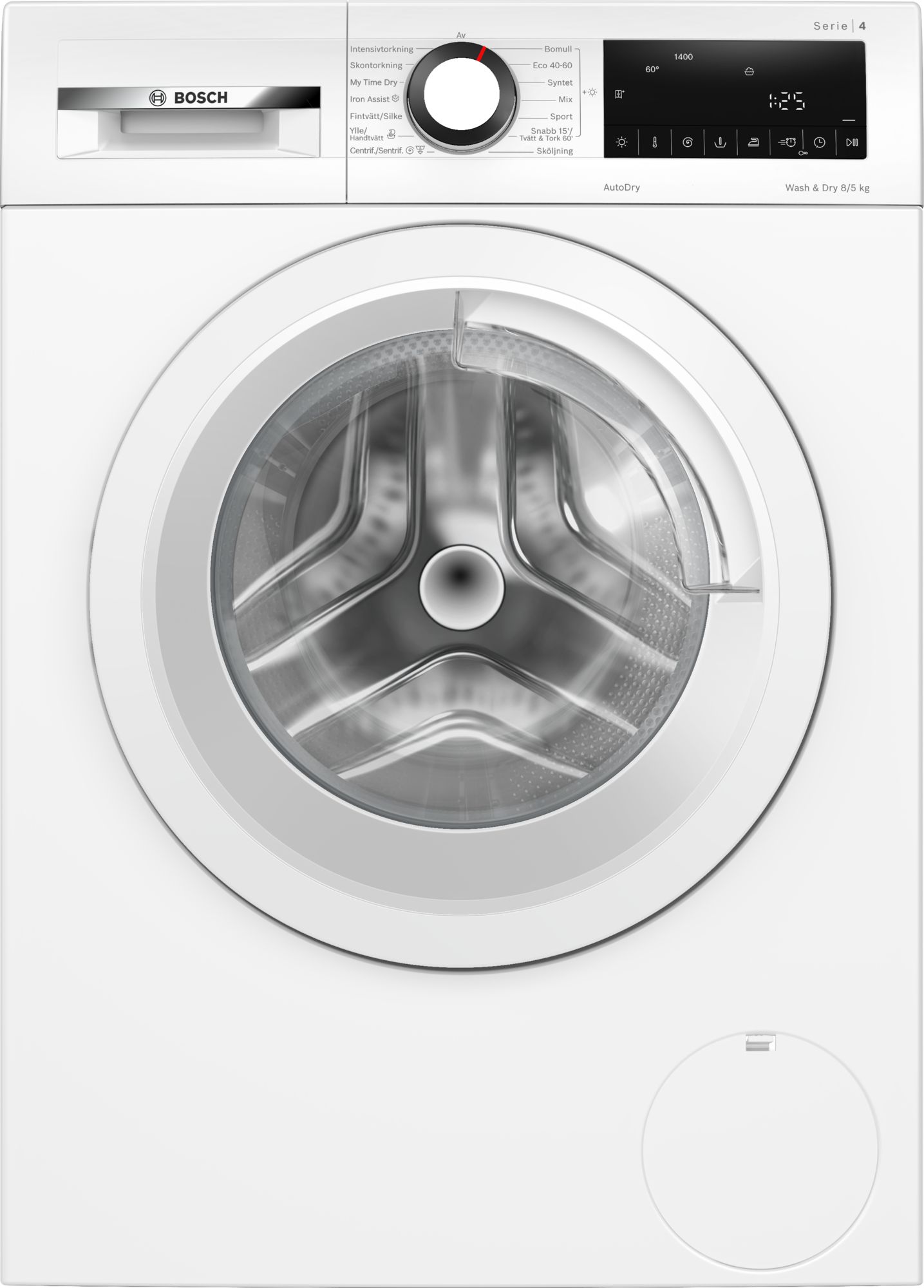 Bosch Kombinerad tvätt och tork 8/5 kg max. 1400 varv/min WNA134L0SN Serie 4