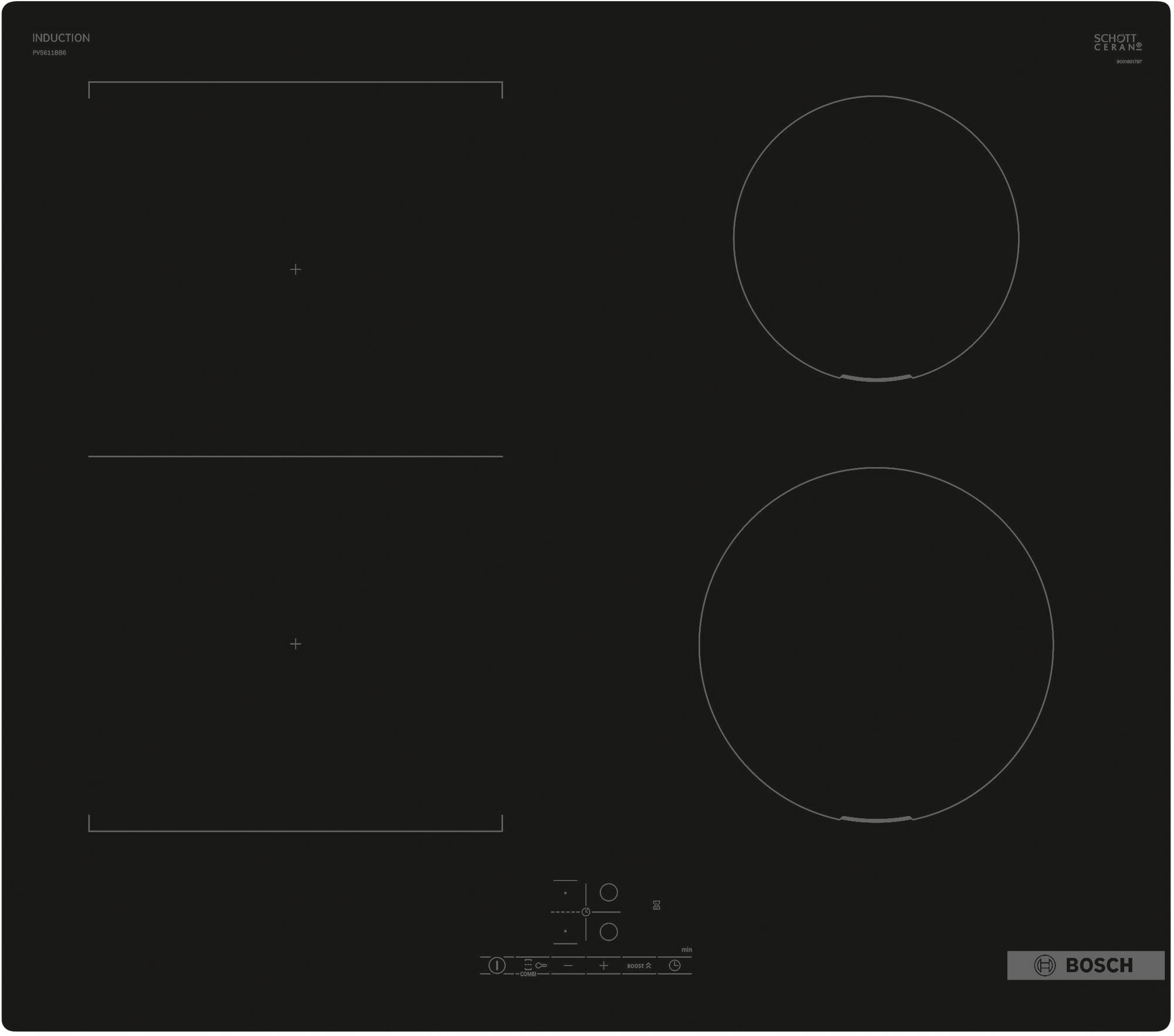 Bosch Induktionshäll 60 cm Ramlös Design PVS611BB6E Serie 4