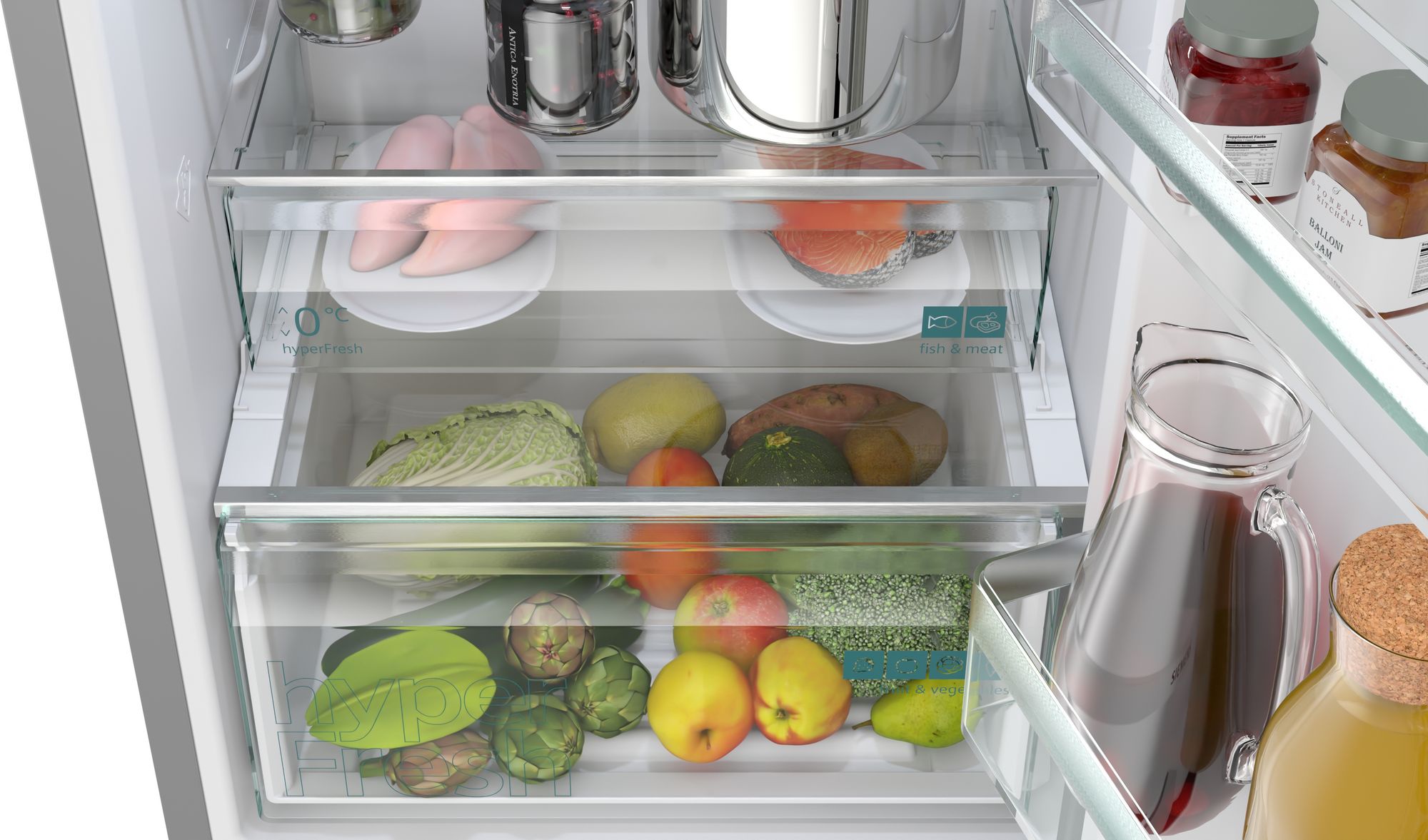 Réfrigérateur Congélateur Combiné 363L NoFrost - Inox Noir, Classe C, 2 Portes, Congélateur Bas - 3