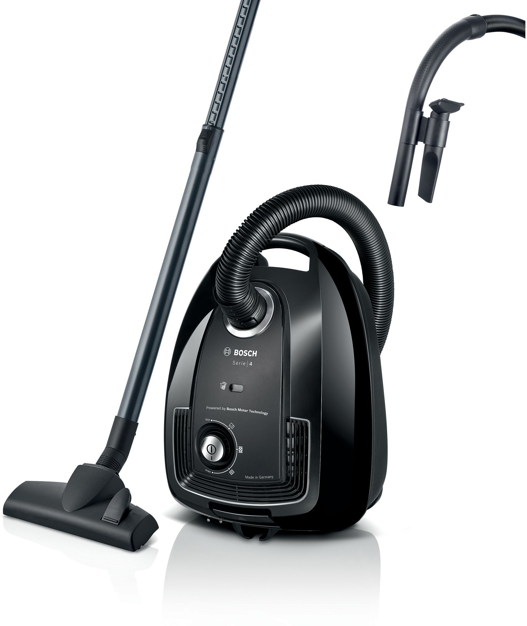 Bosch Dammsugare med påse Svart BGB38BA1 Serie 4