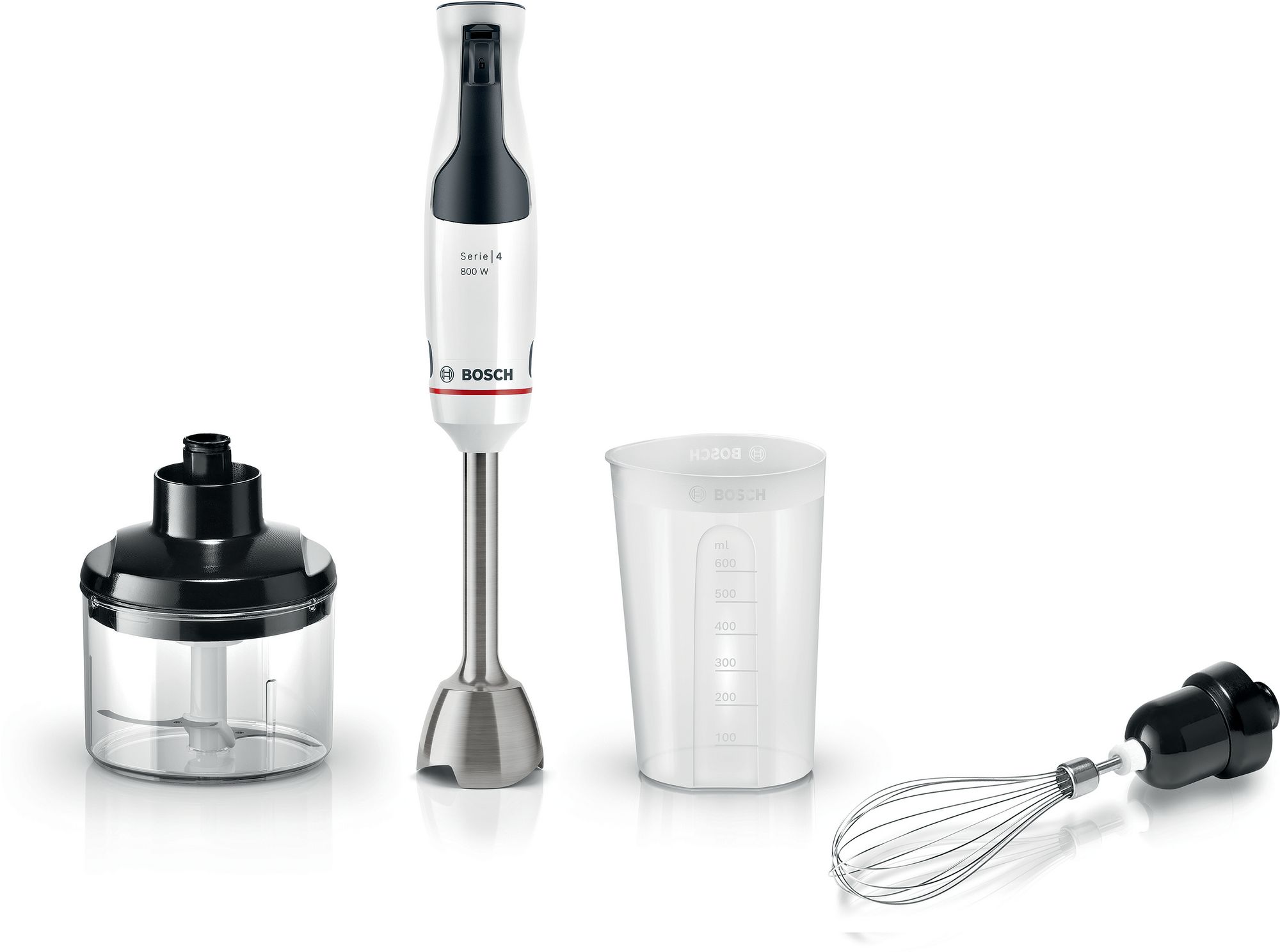 Bosch Stavmixer ErgoMaster 800 W Vit, Gråsvart MSM4W421 Serie 4