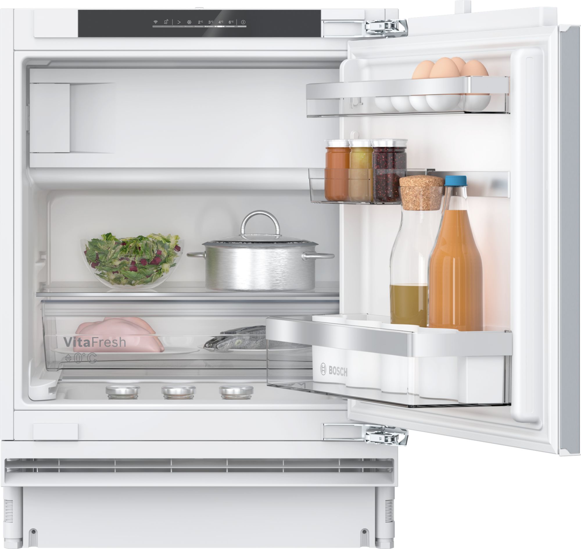 Bosch Inbyggnadskylskåp med frysfack 82 x 59.8 cm Platta gångjärn med mjukstängning KUL22ADD0 Serie 6