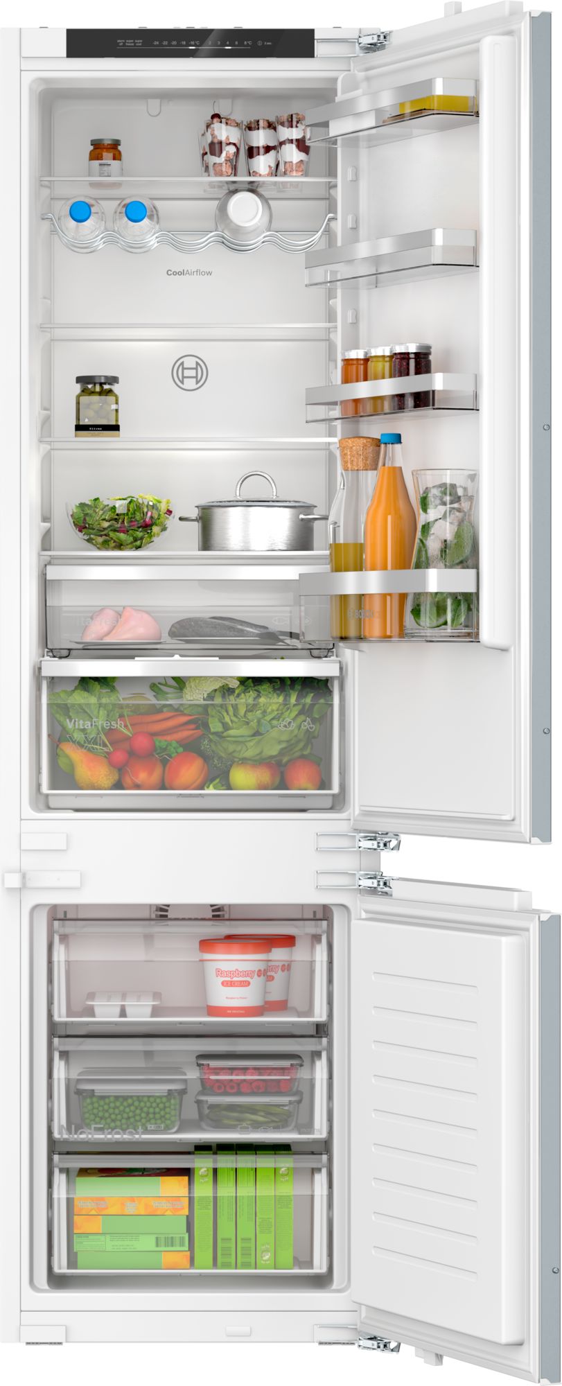 Bosch Integrerad kyl/frys 193.5 x 55.8 cm Platta gångjärn KIN96VFD0 Serie 4
