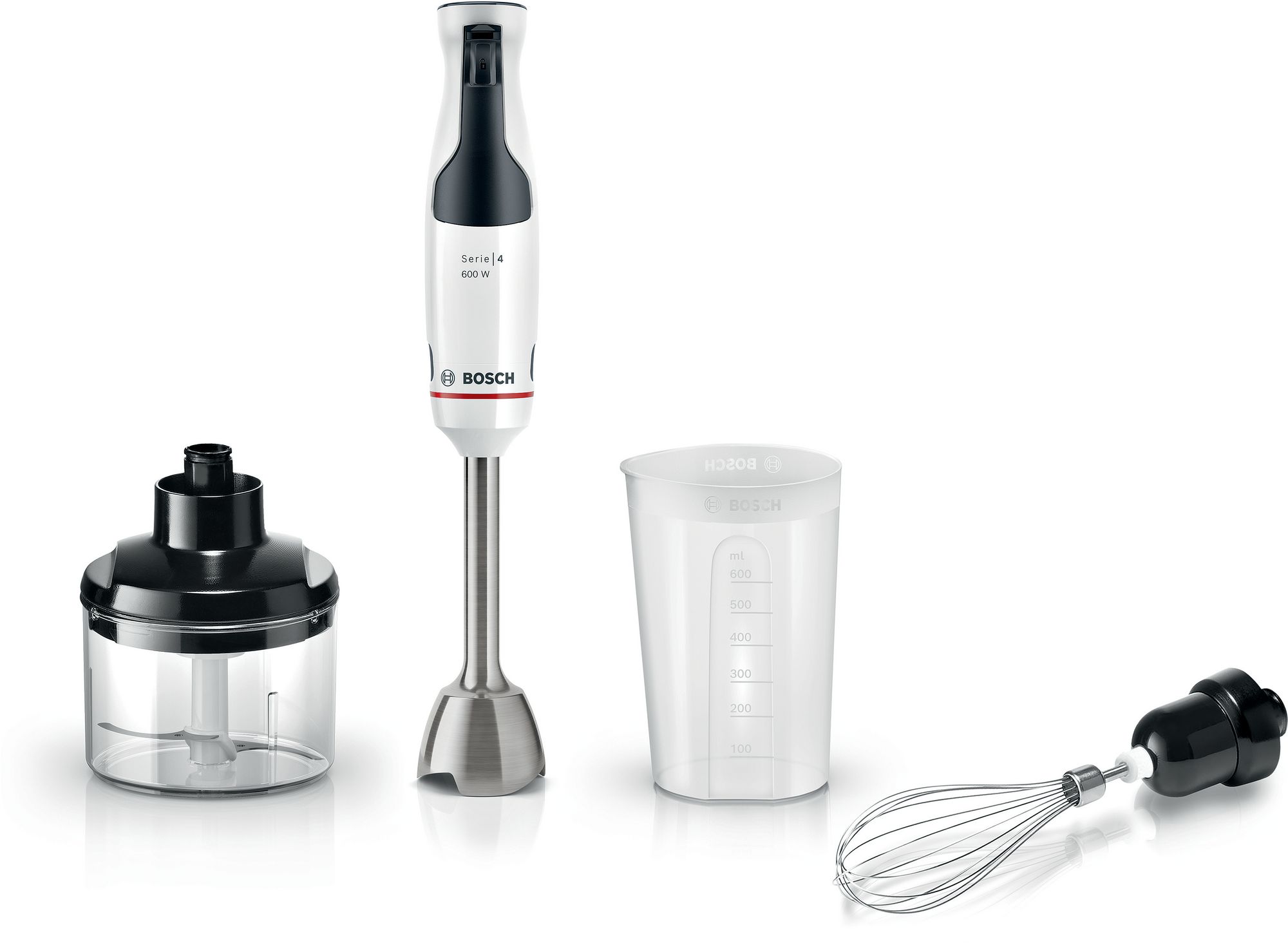 Bosch Stavmixer ErgoMaster 600 W Vit, Gråsvart MSM4W221 Serie 4