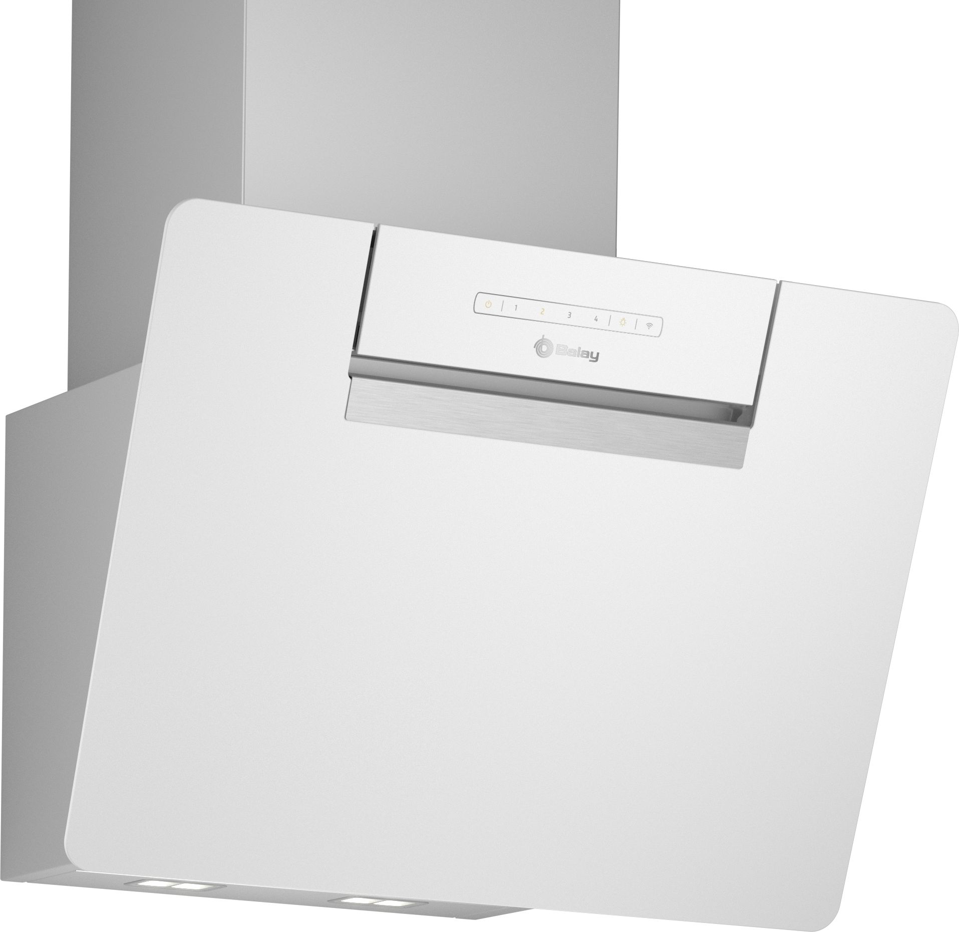Campana decorativa de pared inclinada 60 cm Cristal blanco 3BC567GBH