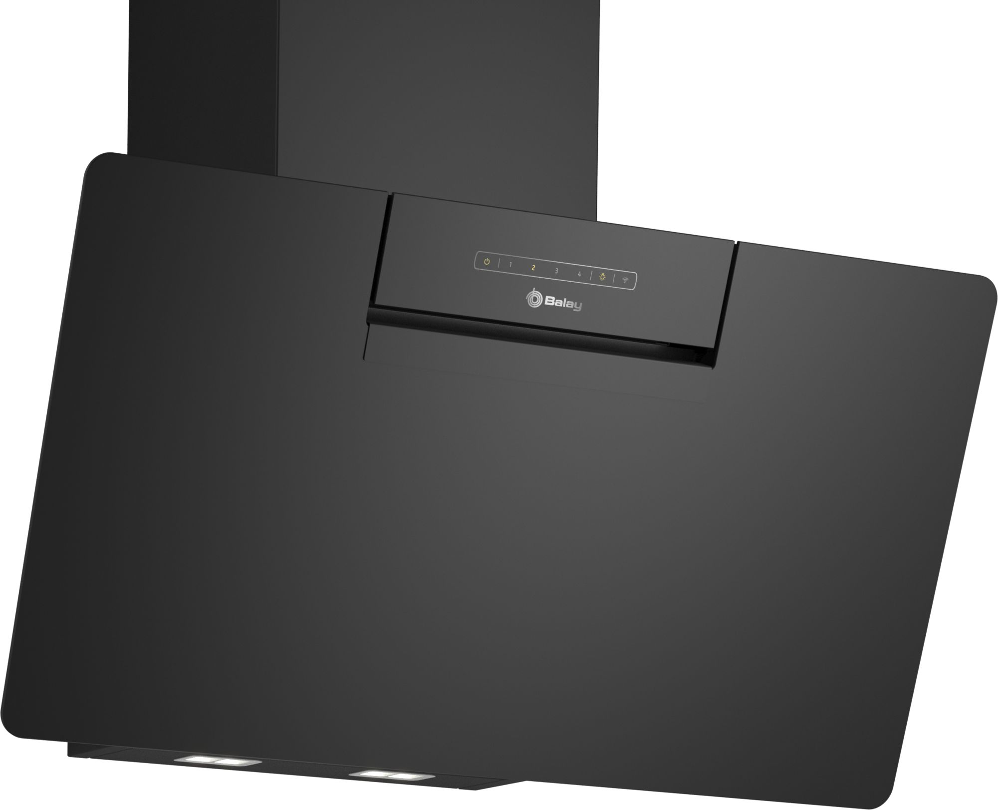 Campana decorativa de pared inclinada 80 cm Cristal negro 3BC587GNH