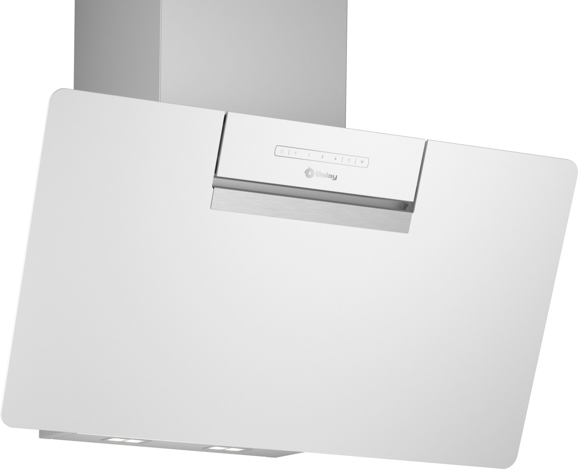 Campana decorativa de pared inclinada 80 cm Cristal blanco 3BC587GBH