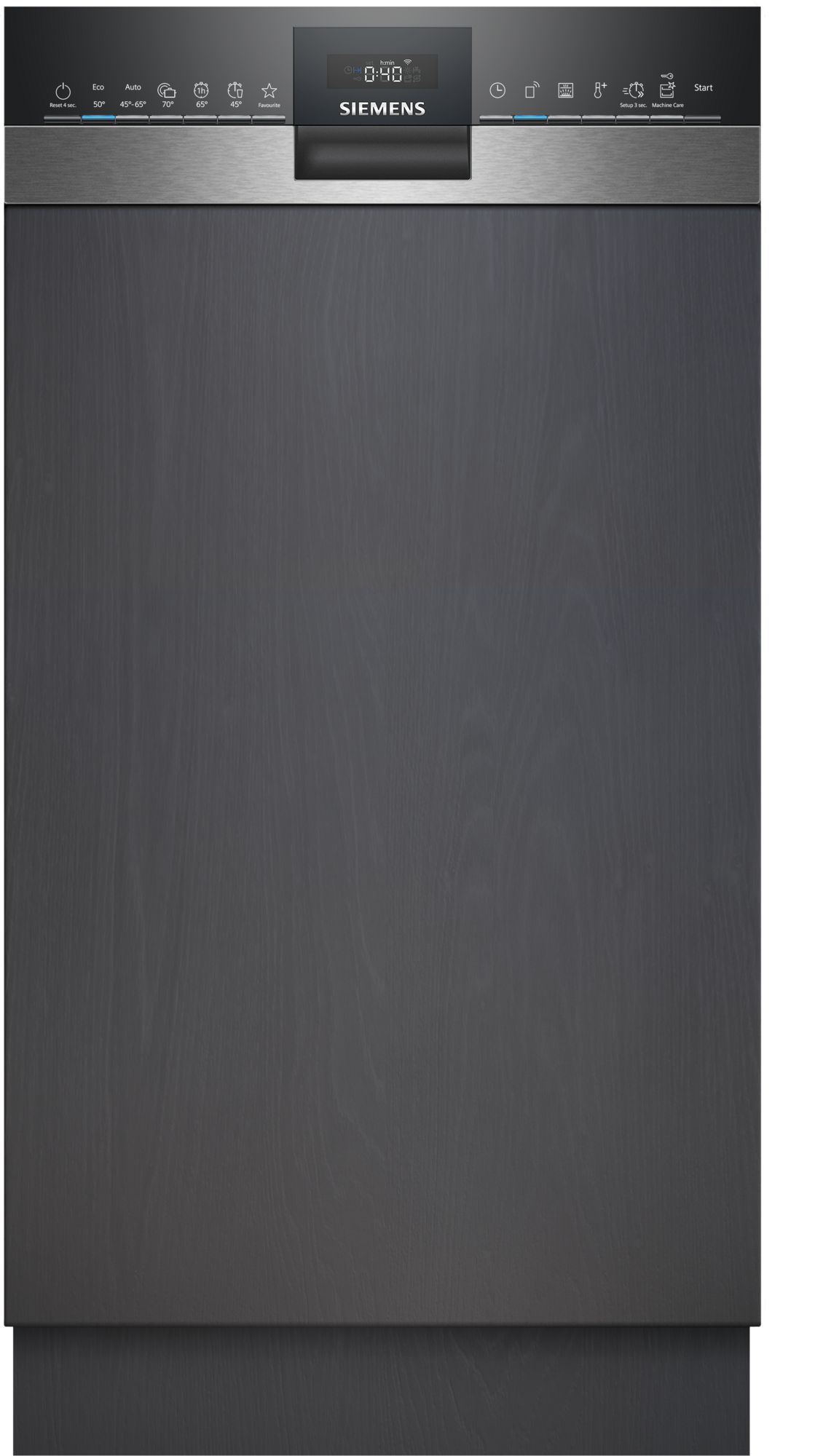 Siemens iQ300, lave-vaisselle semi-intégré, 45 cm, acier inoxydable