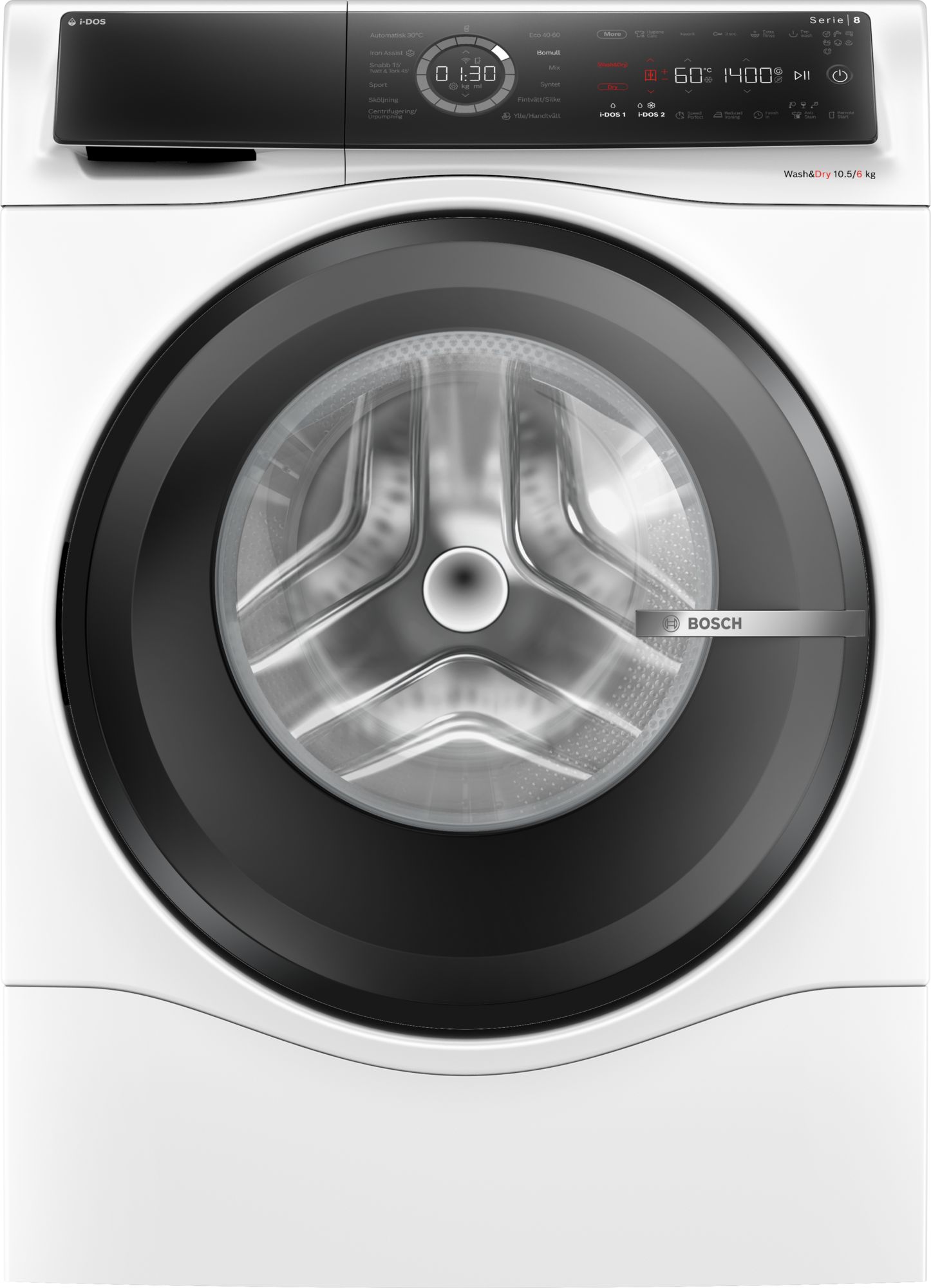 Bosch Kombinerad tvätt och tork 10.5/6 kg max. 1400 varv/min WNC254A0SN Serie 8
