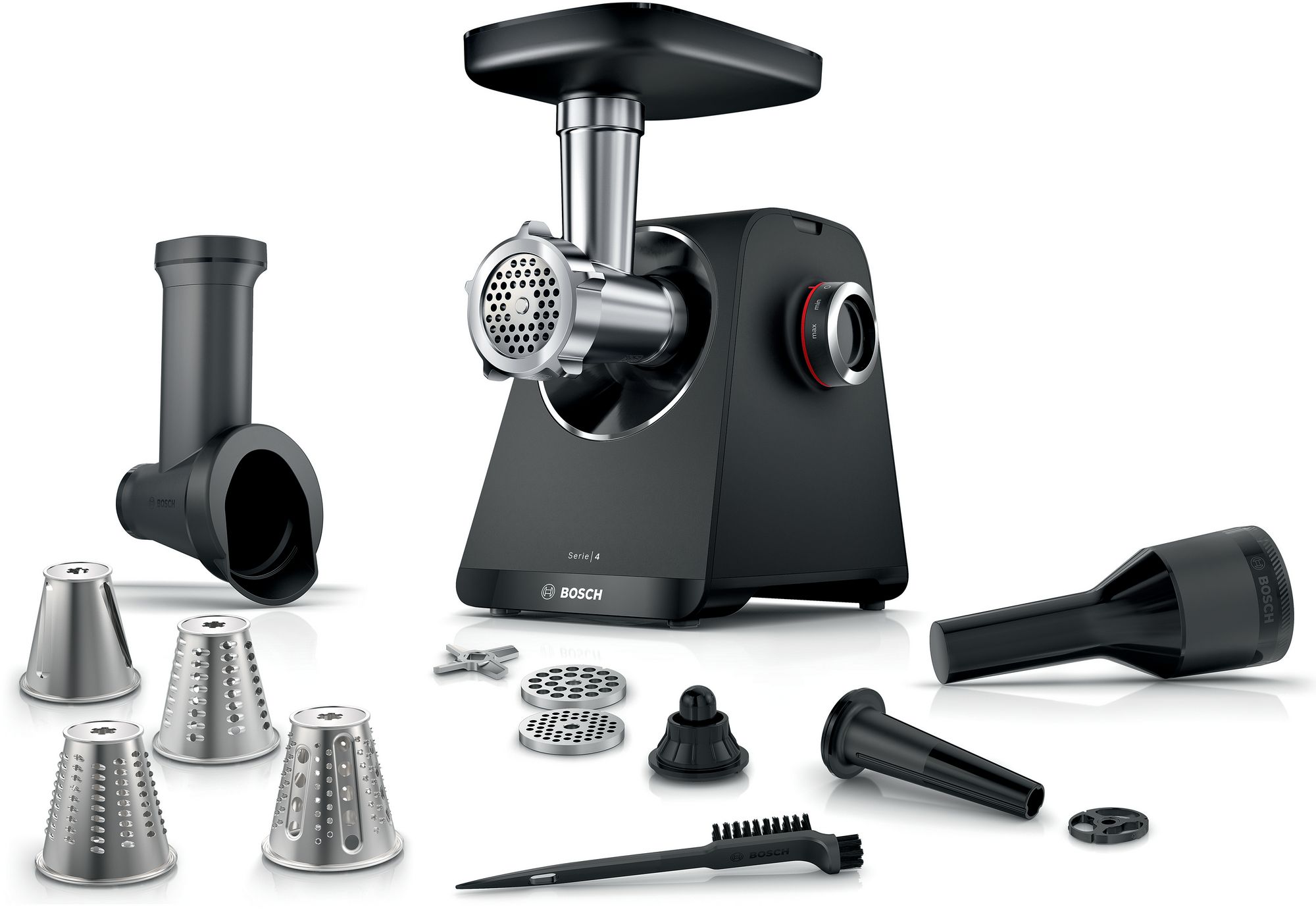 Bosch Köttkvarn MultiPower 1900 W Svart, svart MFWS440B Serie 4