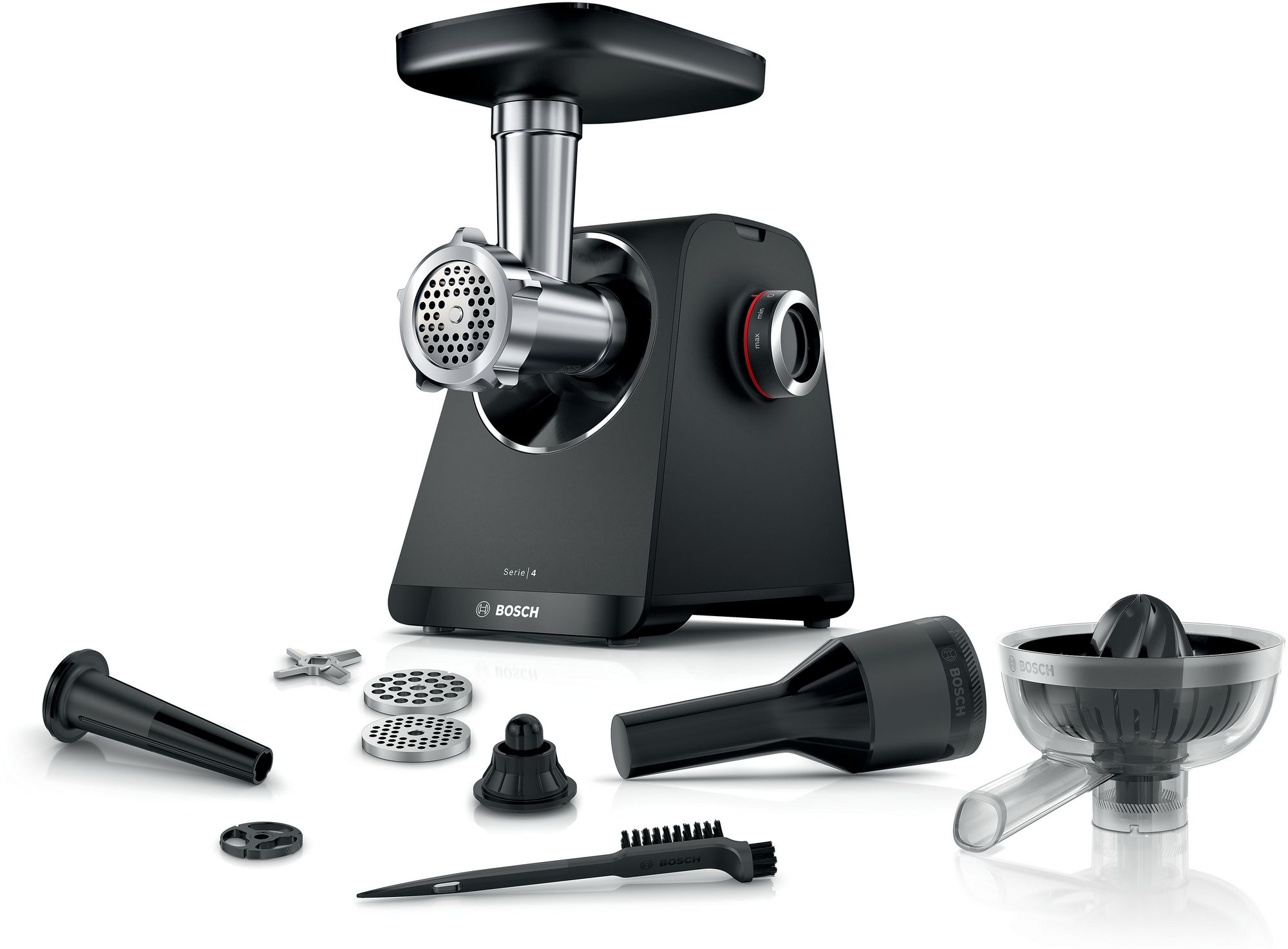 Bosch Köttkvarn MultiPower Series 4 1900 W Svart, svart MFWS430B Serie 4