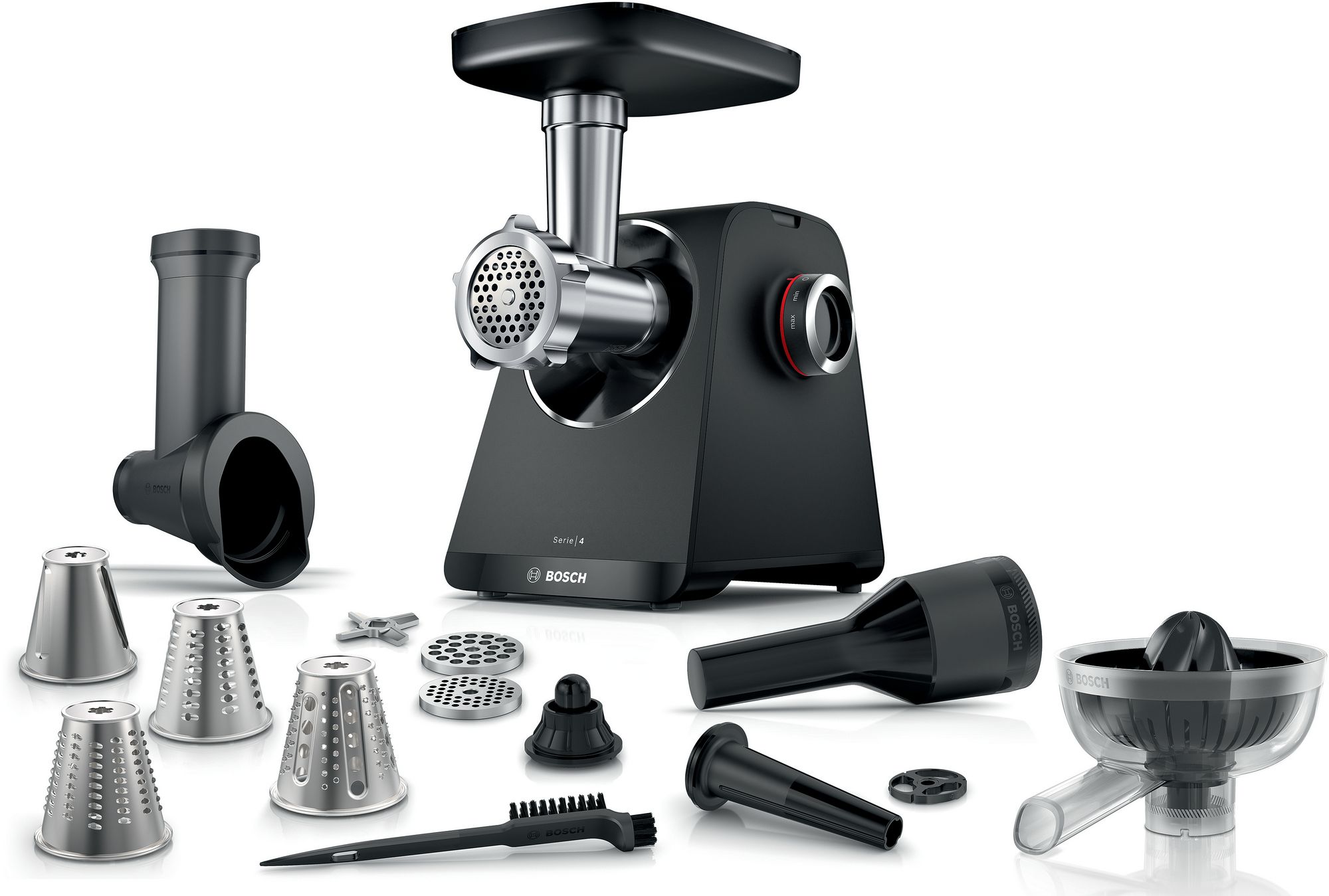 Bosch Köttkvarn MultiPower 1900 W Svart, svart MFWS450B Serie 4