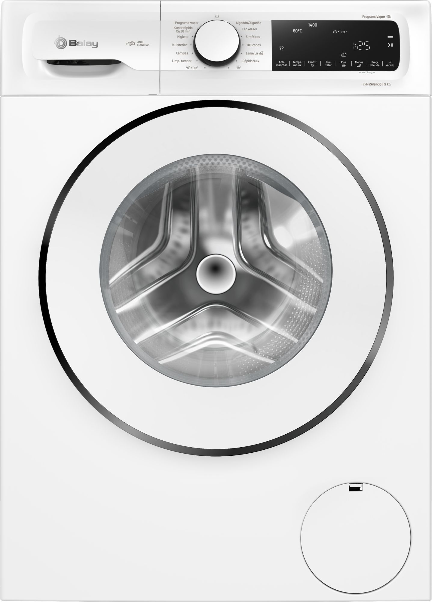 Lavadora con Programa Plancha 9 kg máx. 1400 rpm, Blanco 3TS395BS
