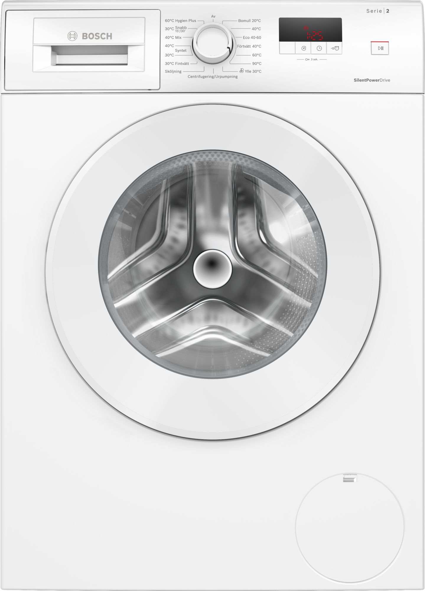 Bosch Tvättmaskin, frontmatad 8 kg max. 1200 varv/min WGE03200SN Serie 2
