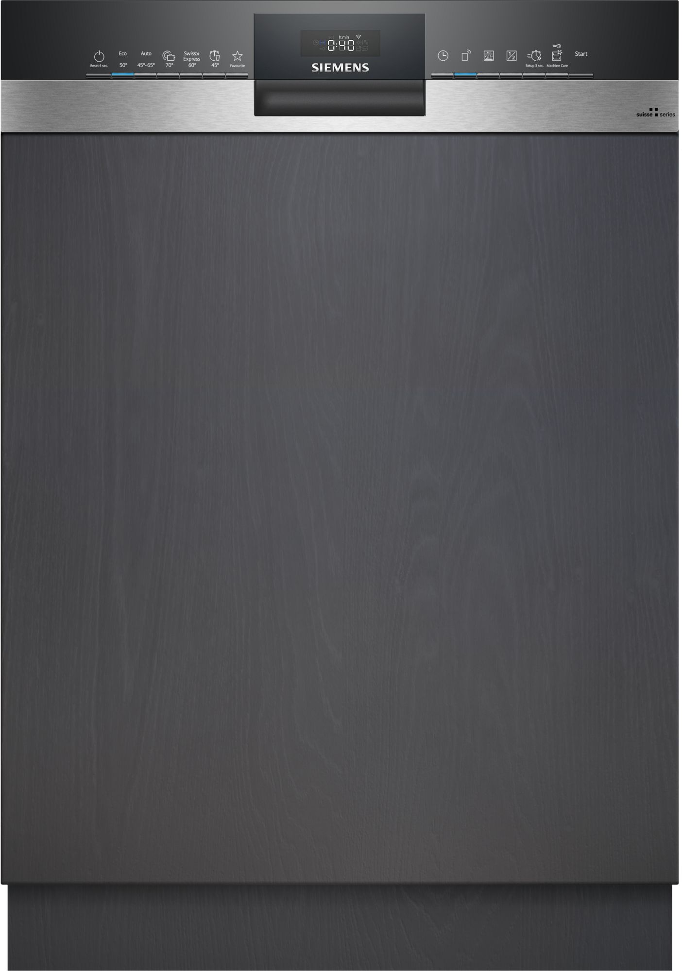 Siemens iQ300, lave-vaisselle semi-intégré, 60 cm, acier inoxydable
