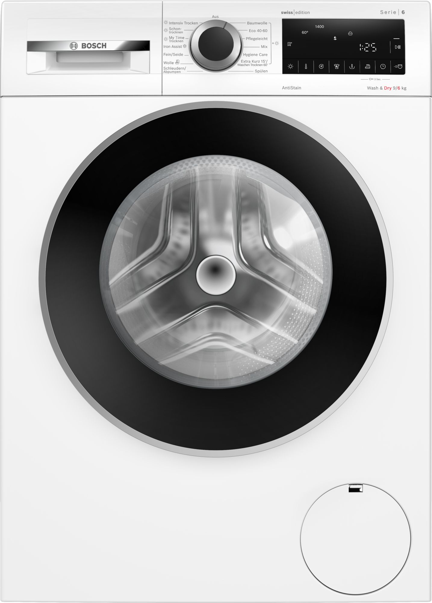 Bosch Série 6, Lave-linge séchant, 9/6 kg, 1400 trs/min